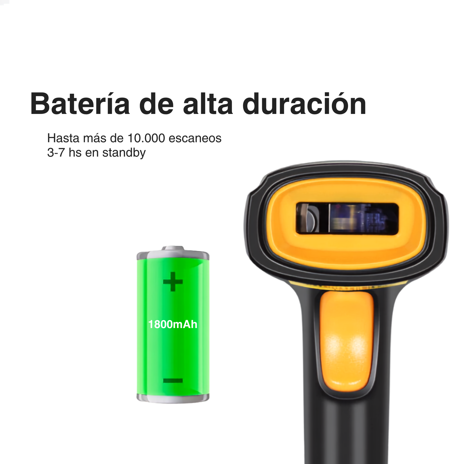 Lector De Código De Barras 1D NAKU LCB1D-002 Inalámbrico USB Láser Lineal - Imagen 2