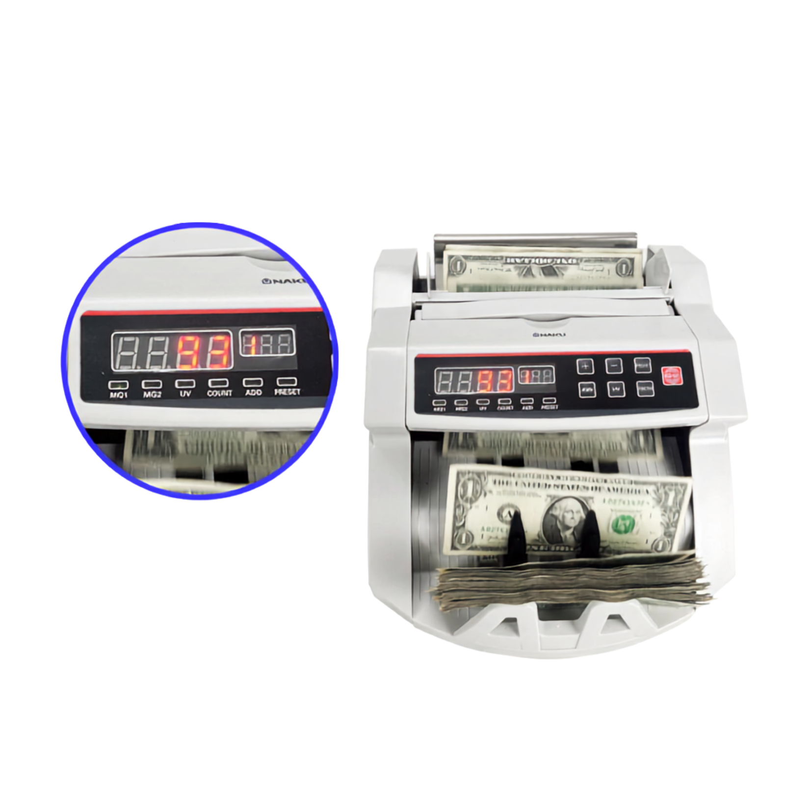 CONTADORA DE BILLETES NAKU CBD-001 con detector UV y MG